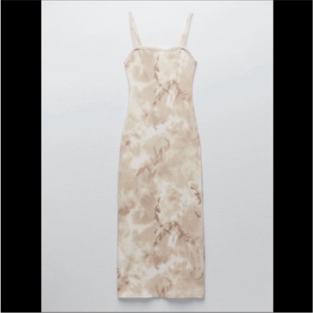 ZARA Tie-Dyed Ribbed MIDI Dress — Small - Picture 2 of 8